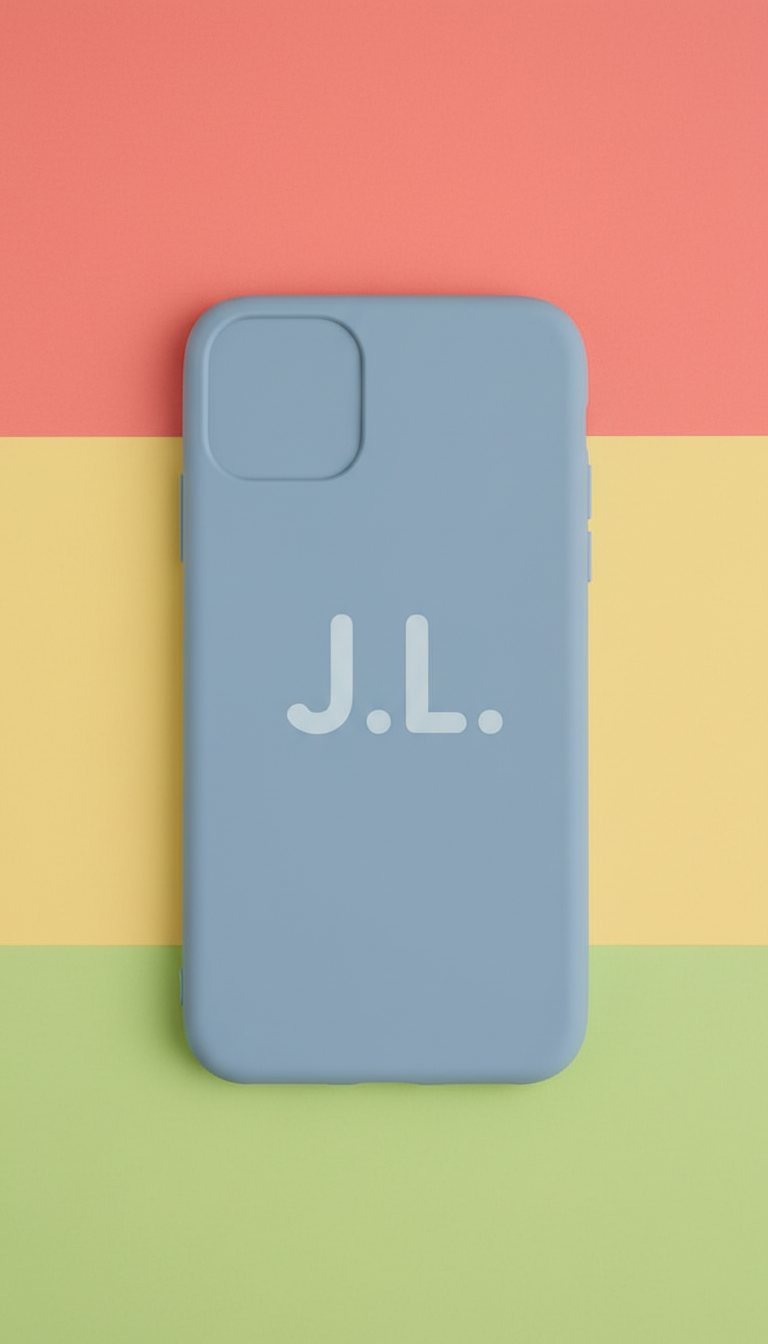 Personalized Pastel Silicone Initials Case